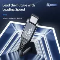 Orico кабел Cable Thunderbolt 4 / USB4 - Type-C to Type-C 40Gbps PD100W 0.8m Grey - TBZ4-08-GY