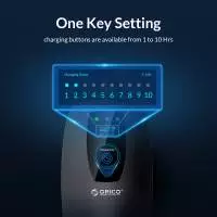 Orico Зарядна станция за електромобил EV-CHARGER 32A 1-phase Type-2 EU port, 10m cable - AUG432-EU-05-BK