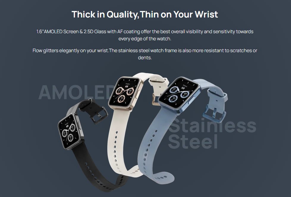 Maimo смарт часовник Smartwatch - Maimo Watch Flow - Metallic Black - SPO2, HeartRate, GPS