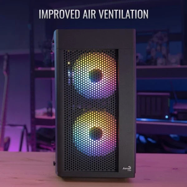 Кутия AeroCool Hexform-G-BK-v2 Case mATX 3 fans included