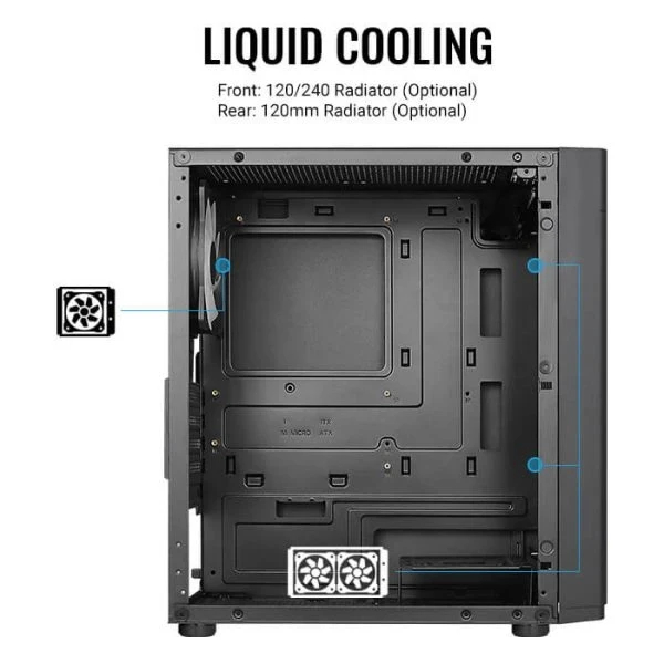 Кутия AeroCool Hexform-G-BK-v2 Case mATX 3 fans included