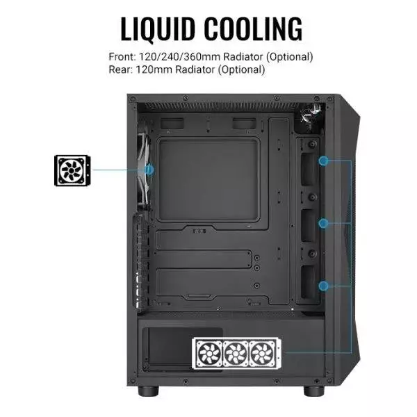 Кутия AeroCool Falcon-G-BK-v2 ARGB ATX Case