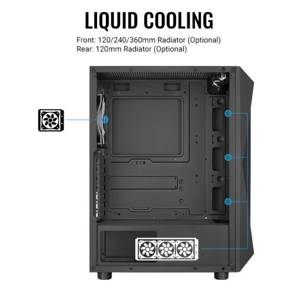 Кутия AeroCool Falcon-G-BK-v2 ARGB ATX Case