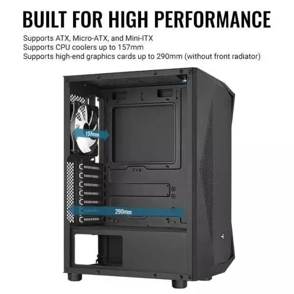 Кутия AeroCool Falcon-G-BK-v2 ARGB ATX Case