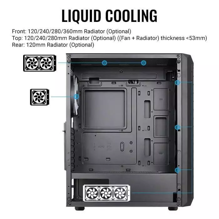 Кутия AeroCool Beam-G-BK-v2 TG ATX Case 4 fans included