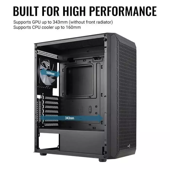 Кутия AeroCool Beam-G-BK-v2 TG ATX Case 4 fans included