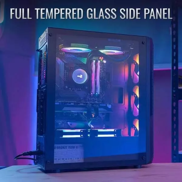 Кутия AeroCool Beam-G-BK-v2 TG ATX Case 4 fans included