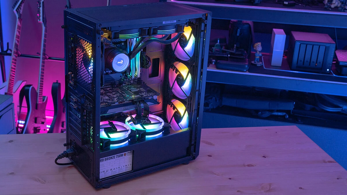 Кутия AeroCool Beam-G-BK-v2 TG ATX Case 4 fans included
