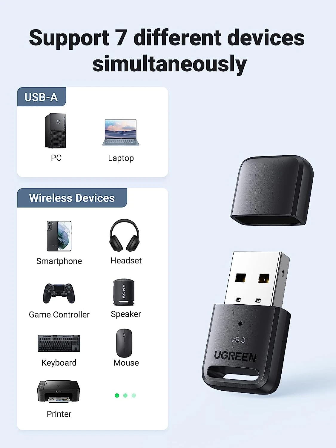 Блутут адаптер Ugreen Bluetooth 5.3 CM591 USB adapter - 90225