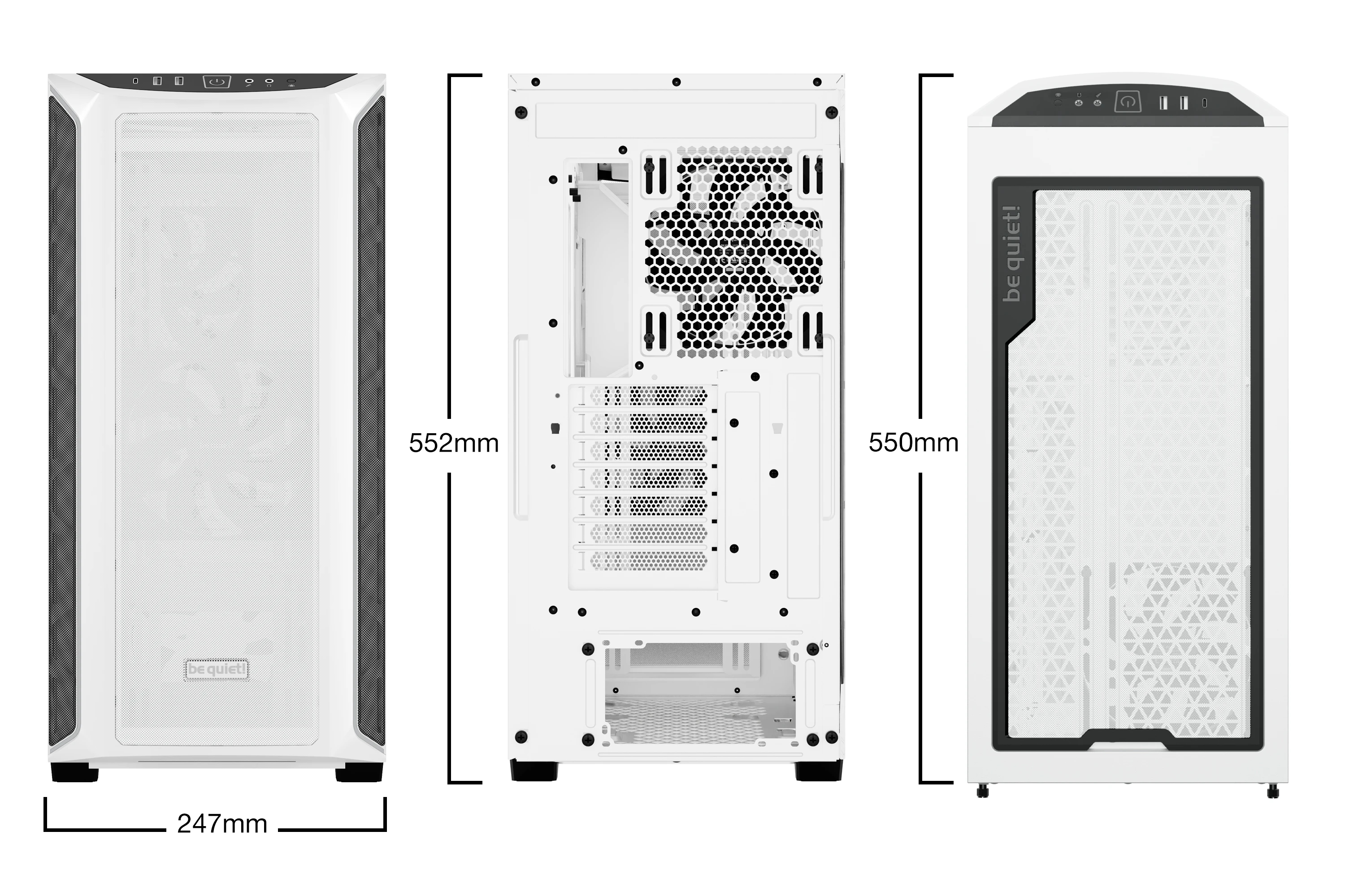 Кутия be quiet! Shadow Base 800 DX White Case EATX - BGW62