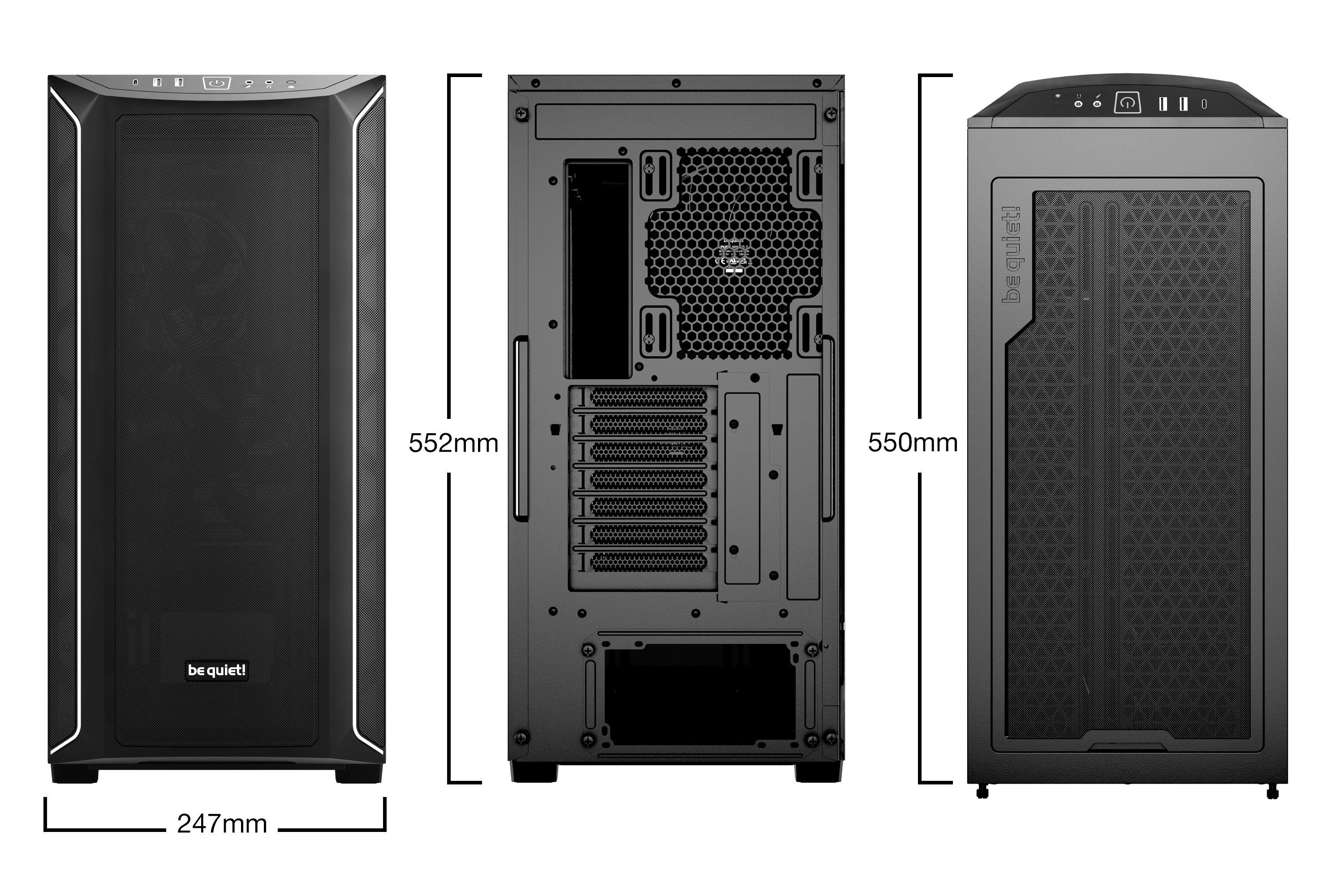 Кутия be quiet! Shadow Base 800 DX Black Case EATX - BGW61