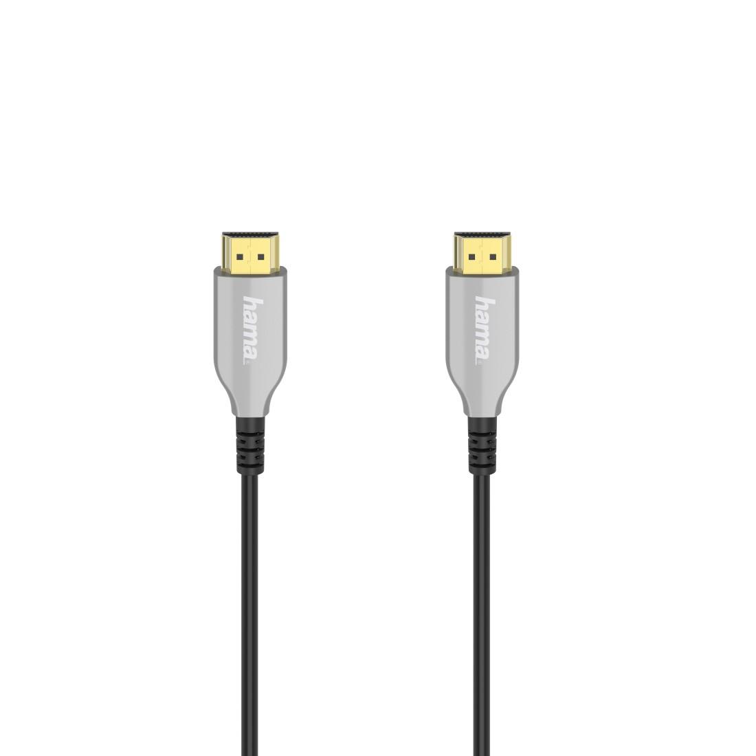 Οπτικός ενεργός καλώδιο HAMA Optical, HDMI αρσενικό - HDMI αρσενικό, Ethernet, 18 Gbit/s, 20μ, Χρυσές υποδοχές, Μαύρο