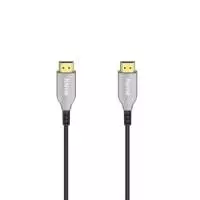 Оптичен активен кабел HAMA Optical, HDMI мъжко - HDMI мъжко, Ethernet, 4K, 10м, Позл.конектори, Черен