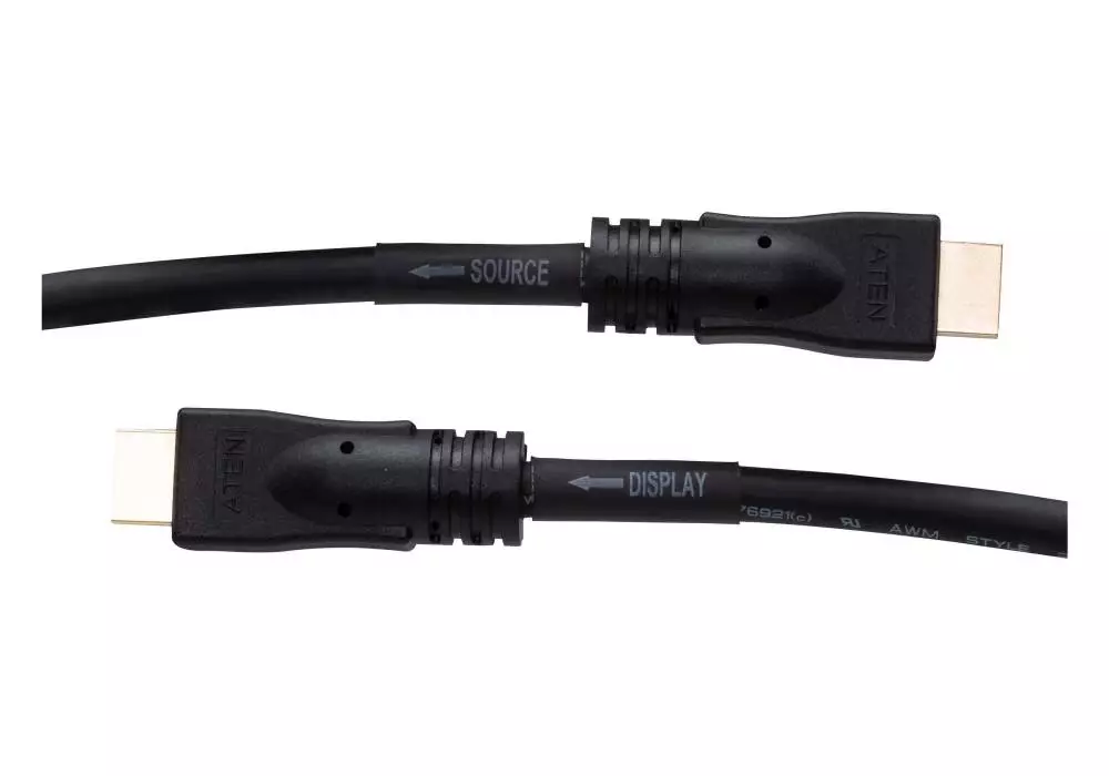 Кабел ATEN 2L-7D20H, HDMI мъжко - HDMI мъжко, с Ethernet, 4K, 20 м, позлатени конектори, Черен