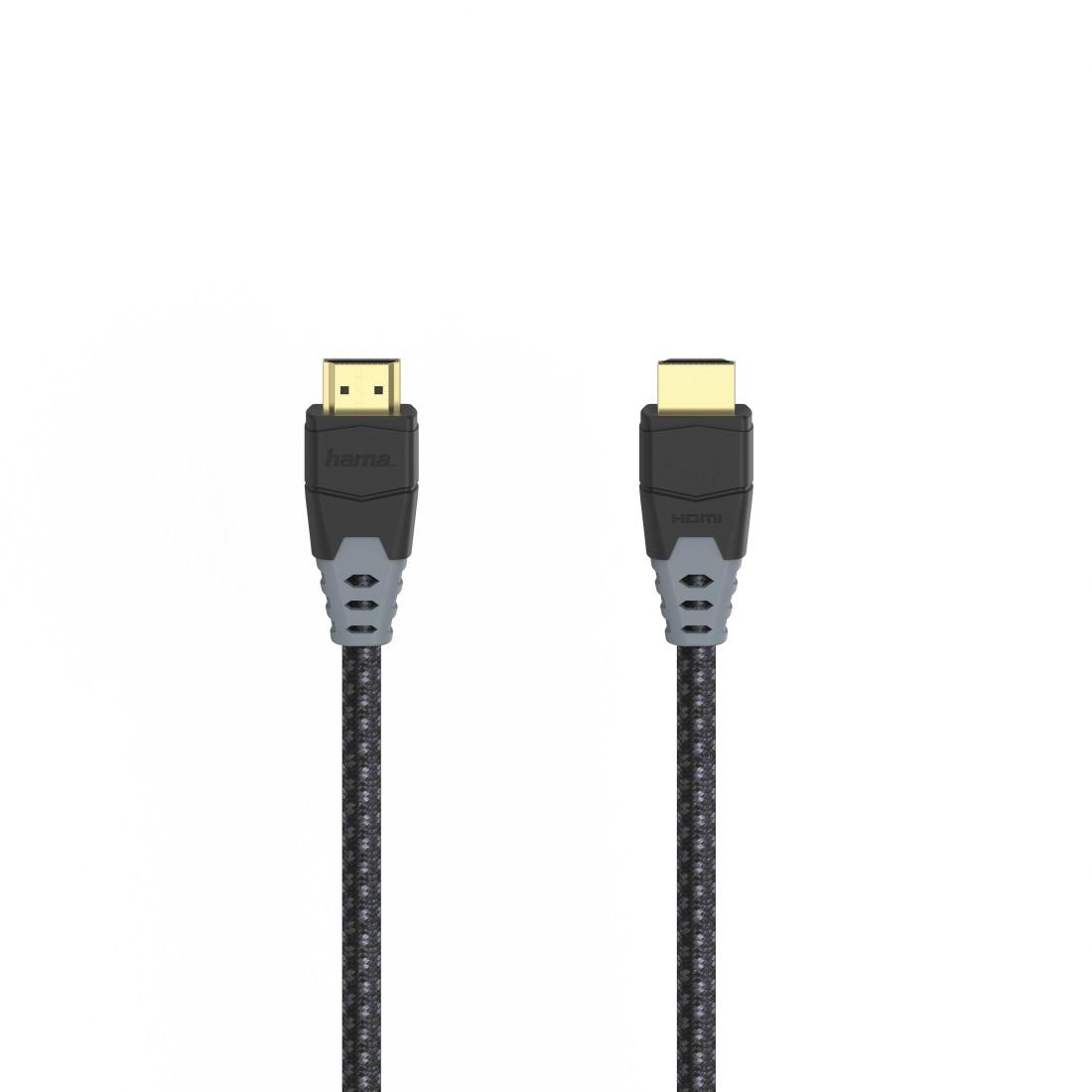 Καλώδιο HAMA High Speed, HDMI αρσενικό - HDMI αρσενικό, 8K, 48GB/s, Ethernet, 1.5 μ, Χρυσές συνδέσεις, Μαύρος