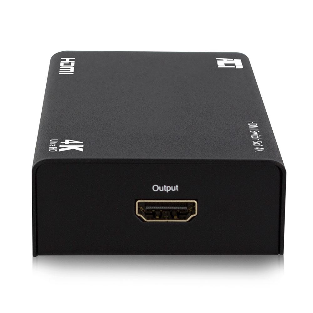 HDMI суич ACT AC7840, 5/1, 3Д, 4K@30Hz, Черен