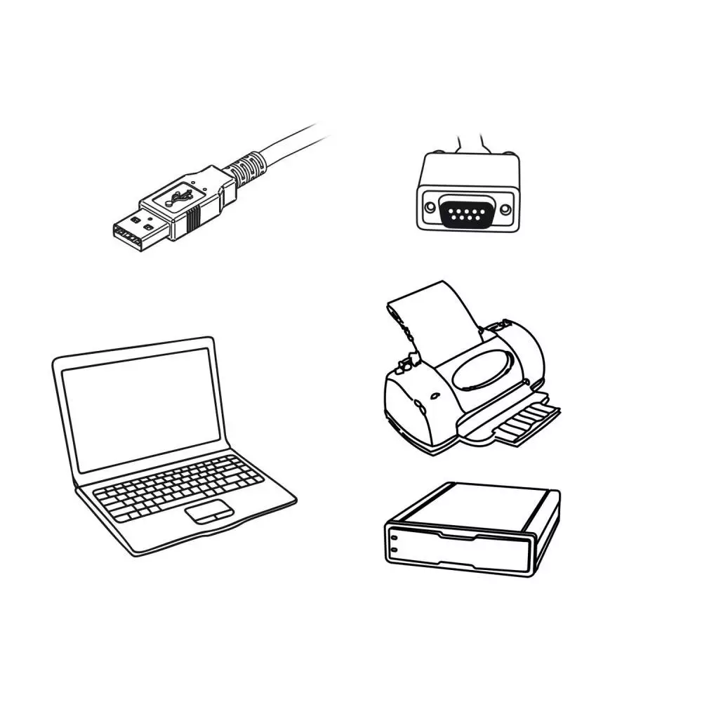 Конвертор Ewent USB - RS232 9 пин мъжко, Черен