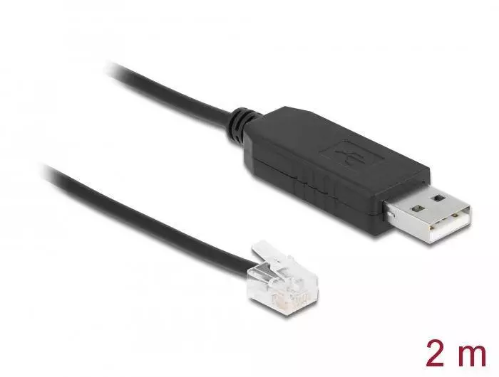 Кабел Delock USB-A мъжко - RJ12 (RS232) за телескопи Skywatcher, 2m