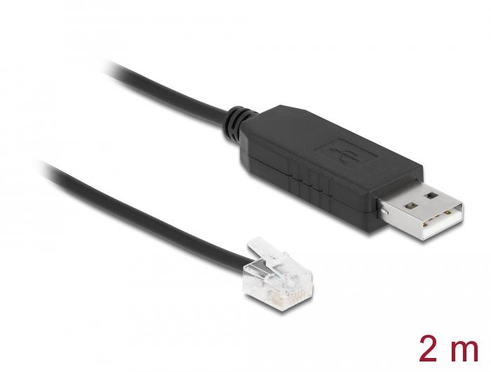 Кабел Delock USB-A мъжко - RJ12 (RS232) за телескопи Skywatcher, 2m