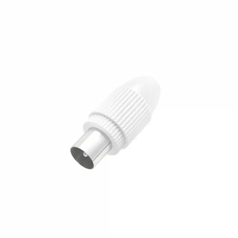 Антенный разъем HAMA Coax plug, Коаксиальный мужской, Белый