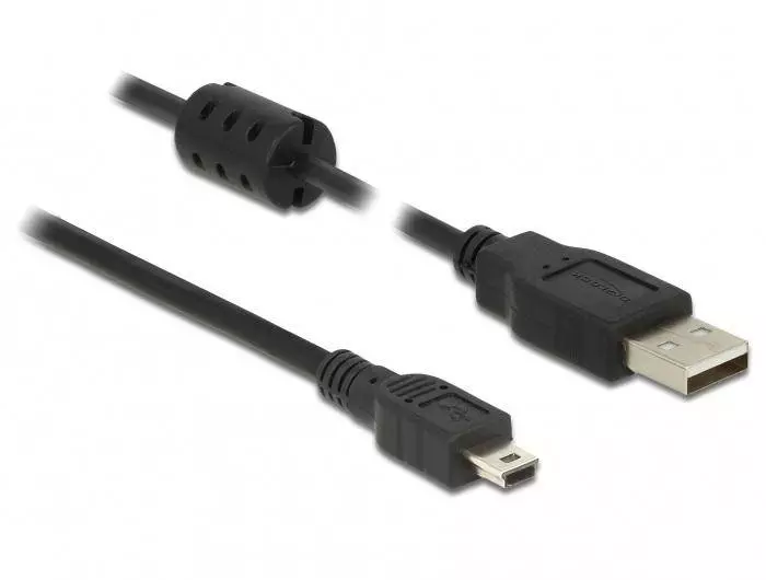 Кабель DeLock, USB-A чоловічий - USB-B чоловічий, USB 2.0, 2 м, Чорний