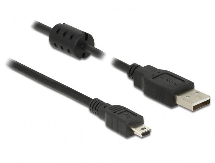 Câble DeLock, USB-A mâle - USB-B mâle, USB 2.0, 2 m, Noir