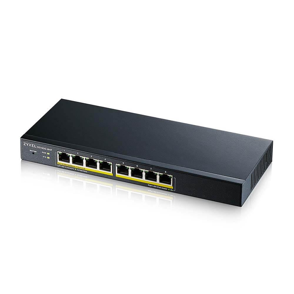 Switch ZYXEL GS1900-8HP-V3, 8 puertos gestionables inteligentes, PoE, Gigabit