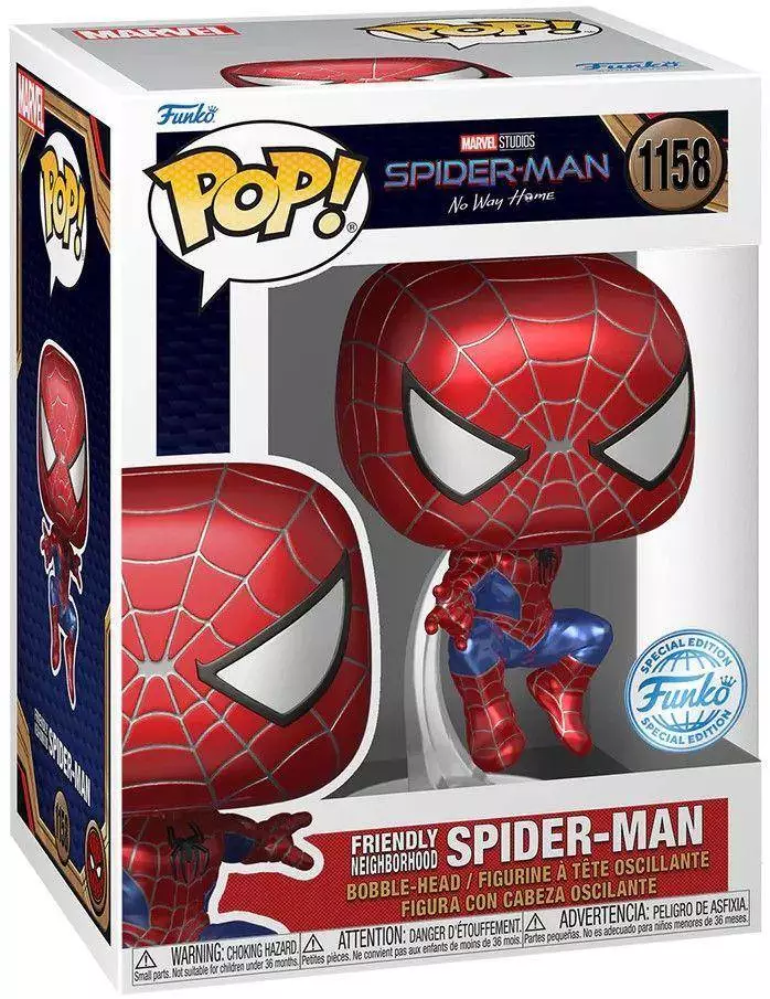 Фигурка Funko Pop! Marvel: Spider-Man No Way - Friendly Neighborhood Spider-Man (Leaping) (Metallic) #1158