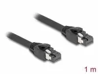 Мрежови кабел Delock, Cat.8.1 S/FTP, 1 m, Доo 40 Gbps, Черен