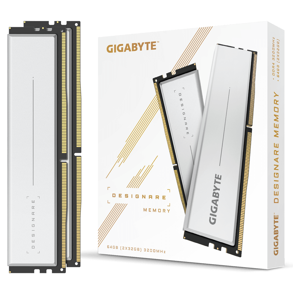 Памет Gigabyte DESIGNARE 64GB DDR4 (2x32GB) 3200Mhz CL16 - GP-DSG64G32