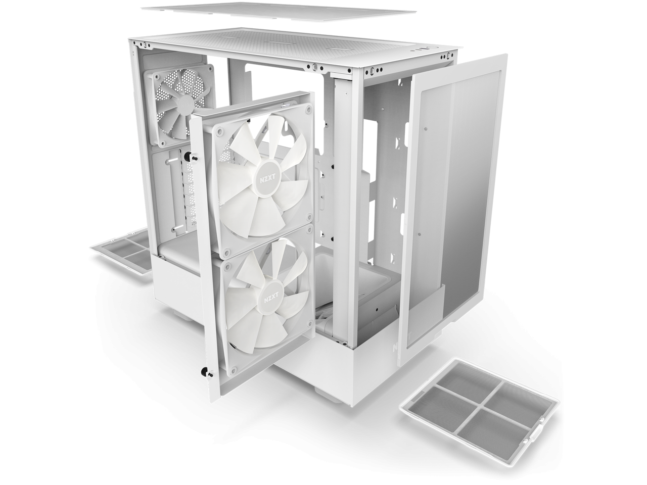 Кутия NZXT H5 Flow RGB Matte White Mid-Tower