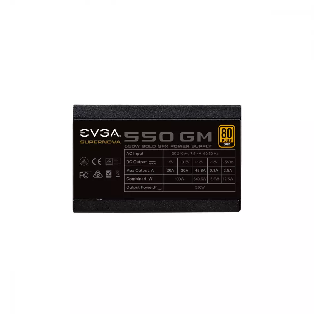 Захранване EVGA SuperNova 550GM 550W 80 Plus Gold Fully Modular SFX - 123-GM-0550-Y2