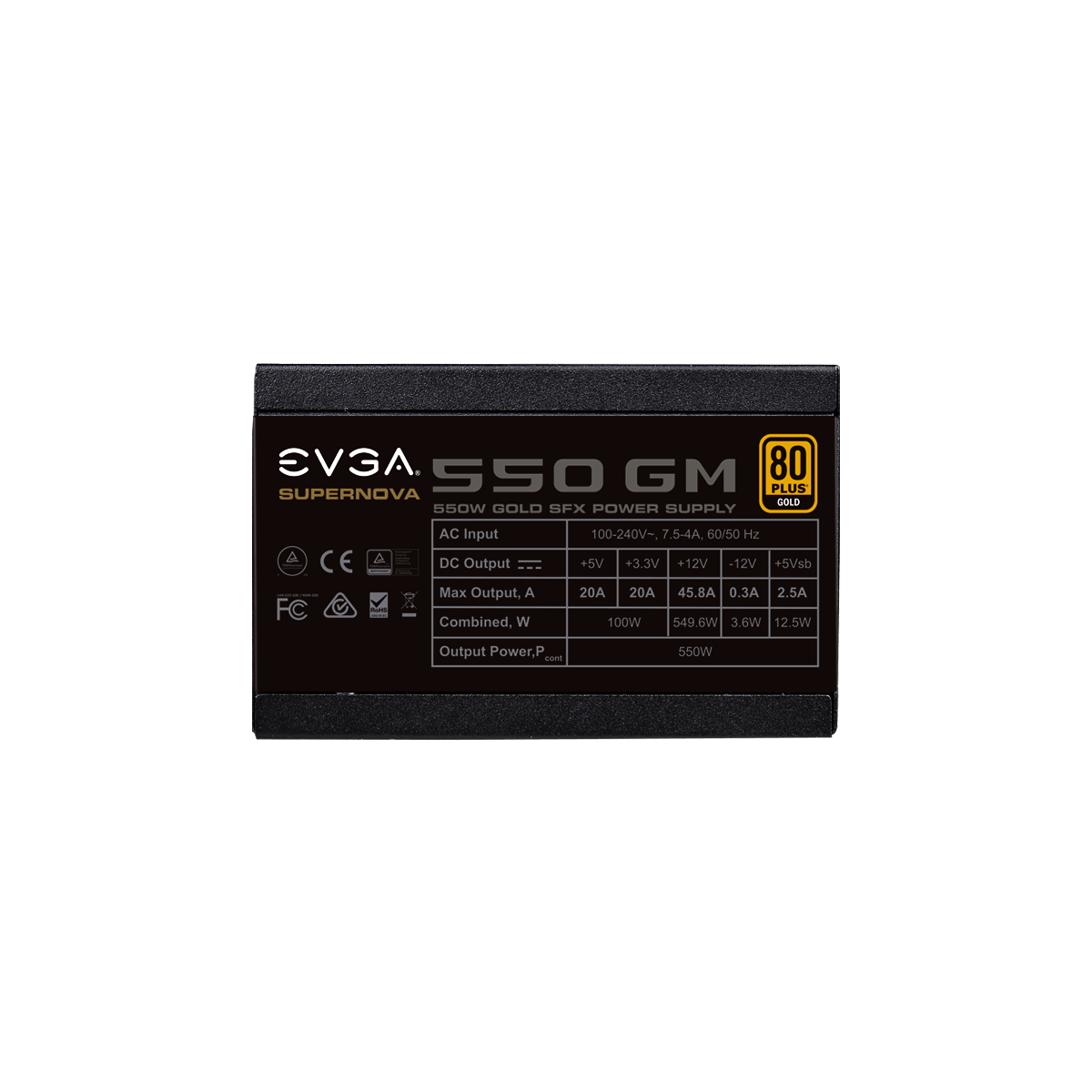 Захранване EVGA SuperNova 550GM 550W 80 Plus Gold Fully Modular SFX - 123-GM-0550-Y2