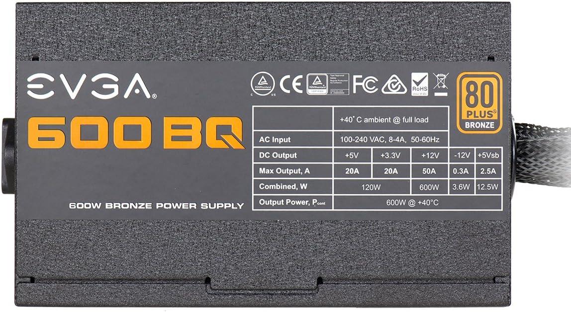 Захранване EVGA 600BQ 600W 80 Plus Bronze Semi Modular - 110-BQ-0600-K2