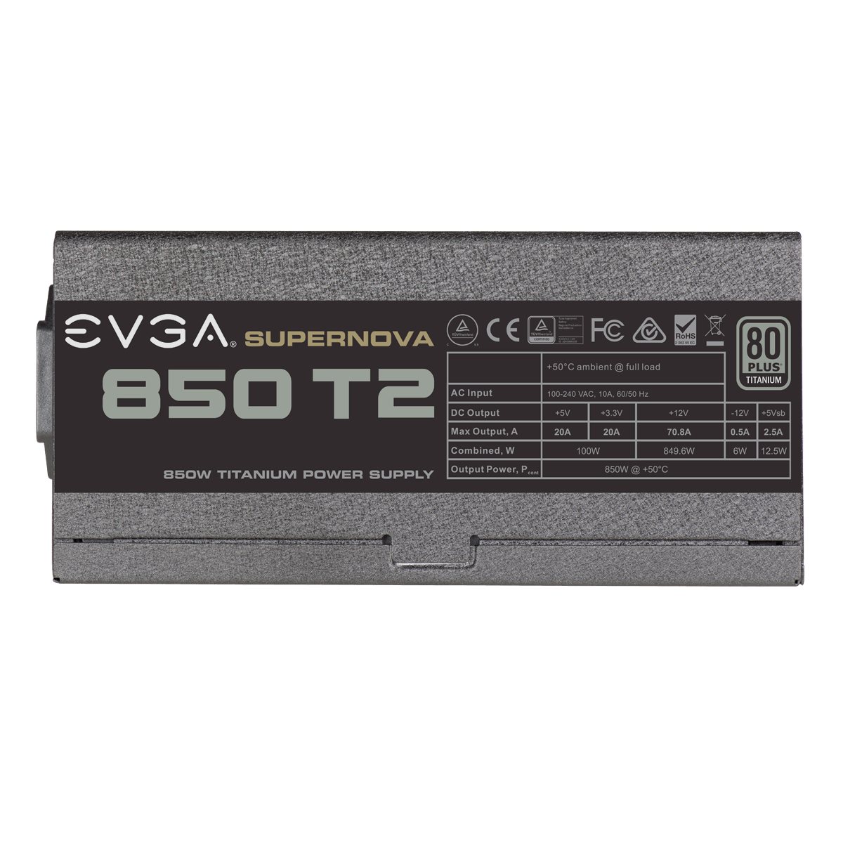 Захранване EVGA SuperNova 850 T2 850W 80 Plus Titanium Fully Modular PSU - 220-Т2-0850-X2