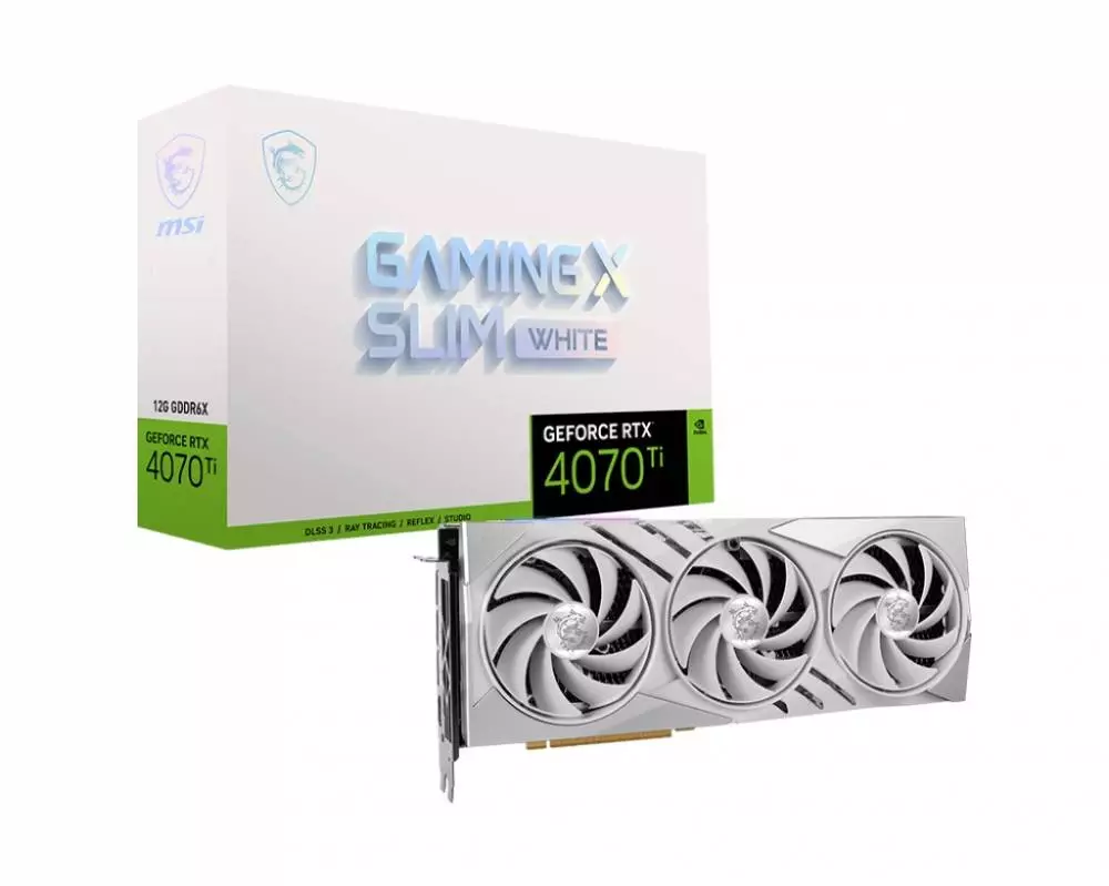 Видео карта MSI GeForce RTX 4070 Ti GAMING X SLIM WHITE 12G - 912-V513-288