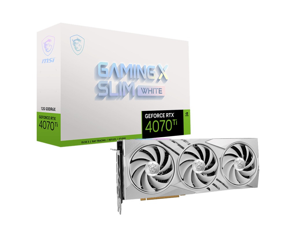 Видео карта MSI GeForce RTX 4070 Ti GAMING X SLIM WHITE 12G - 912-V513-288