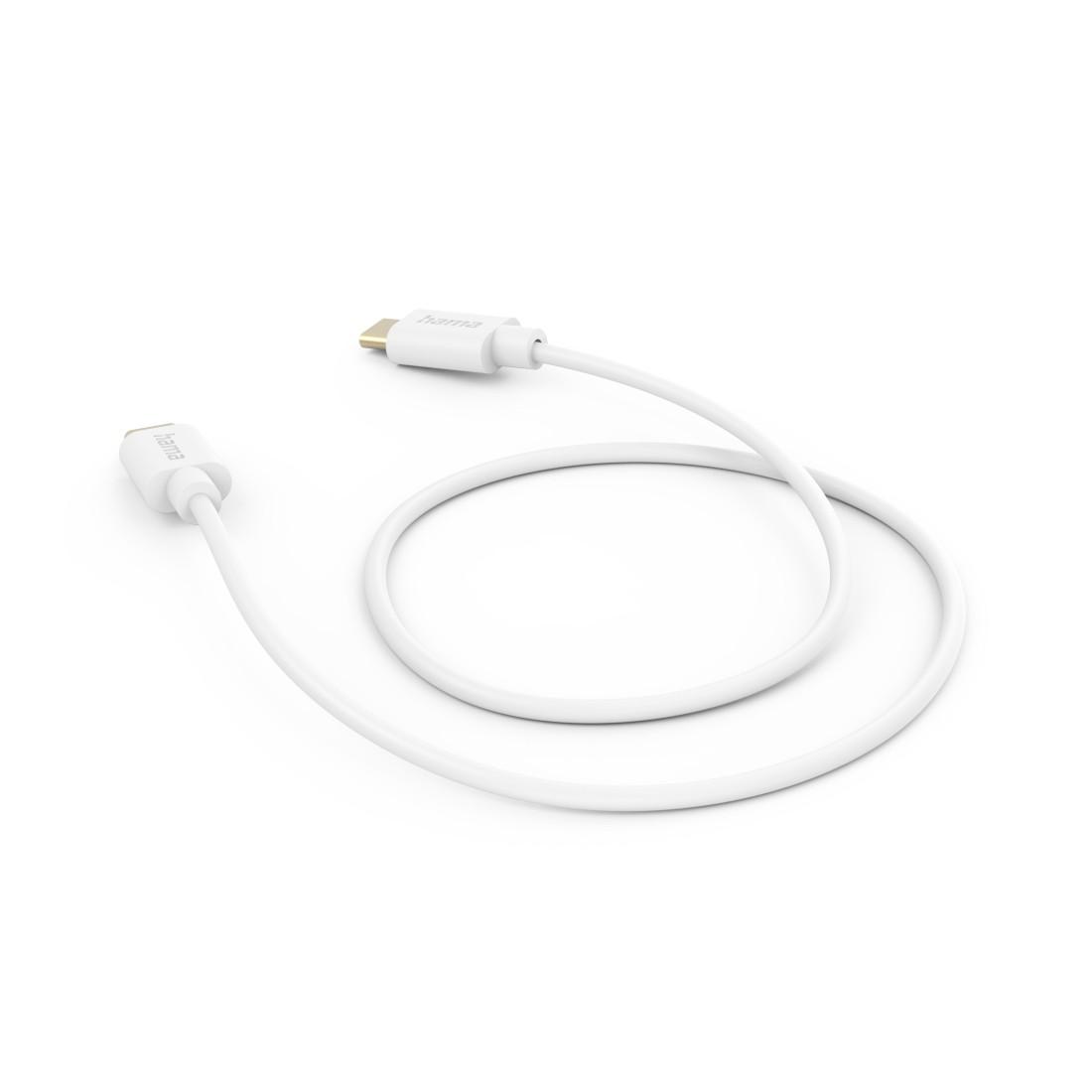 HAMA USB Type-C - USB Type-C charging/data cable, 1.0 m, white