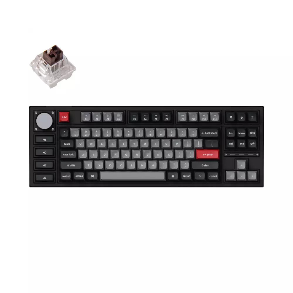 Геймърска Механична клавиатура Keychron Q3 Pro Carbon Black TKL K Pro Brown Switch RGB LED PBT