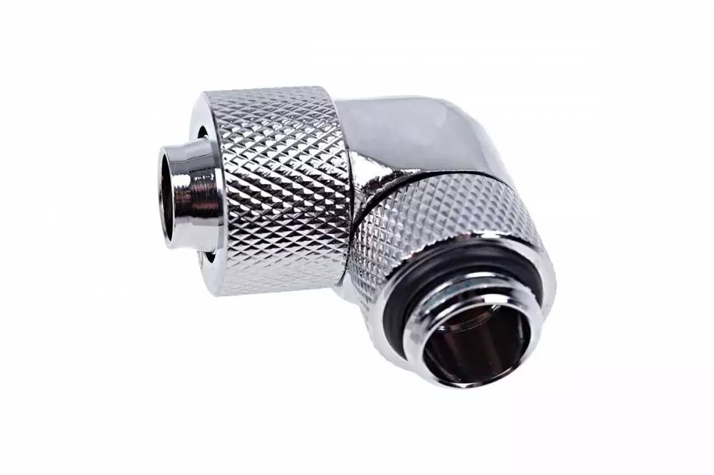 Фитинг Alphacool Eiszapfen, Удължител, 90&deg;, 13/10mm, G1/4, Сребрист
