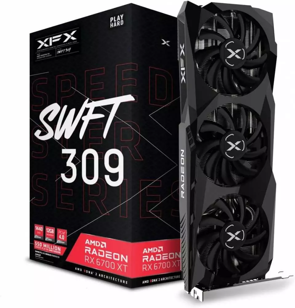 Видео карта XFX SPEEDSTER SWFT309 Radeon RX 6700XT CORE 12GB GDDR6 - RX-67XTYJFDV