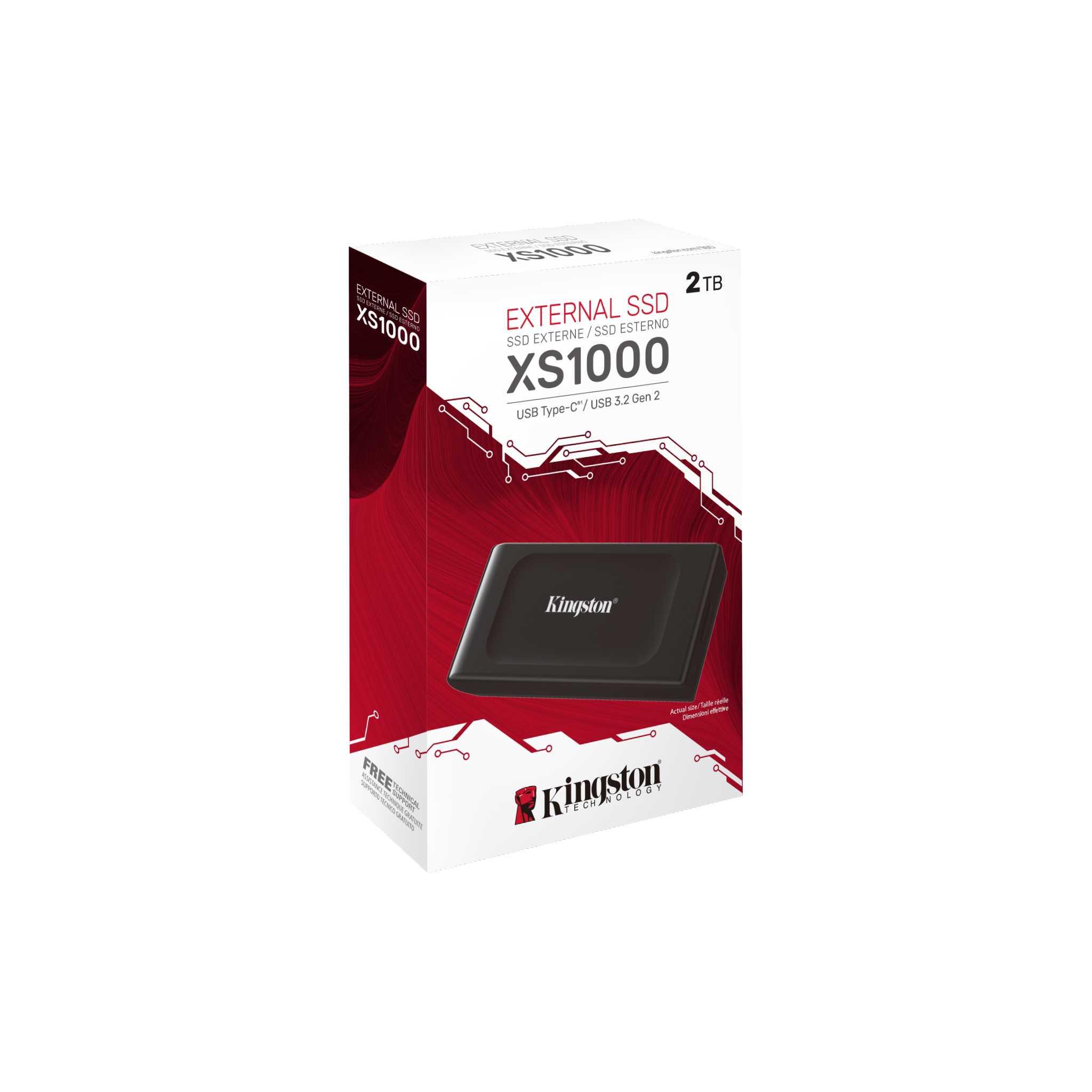 Disque externe SSD Kingston XS1000 2TB USB 3.2 Gen2 Type-C Noir - SXS1000/2000G