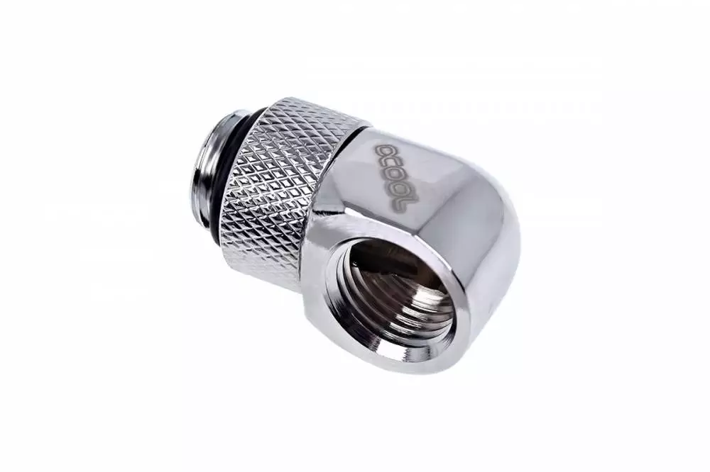 Фитинг Alphacool Eiszapfen G1/4 AG auf G1/4 IG Въртящ се L-конектор Никел - AC-1011178