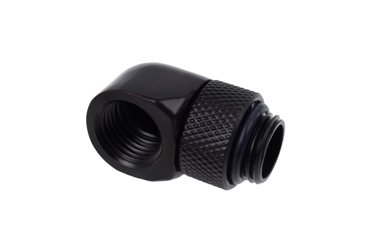Фитинг Alphacool Eiszapfen G1/4 AG auf G1/4 IG Въртящ се L-конектор Black Mat - AC-1011177