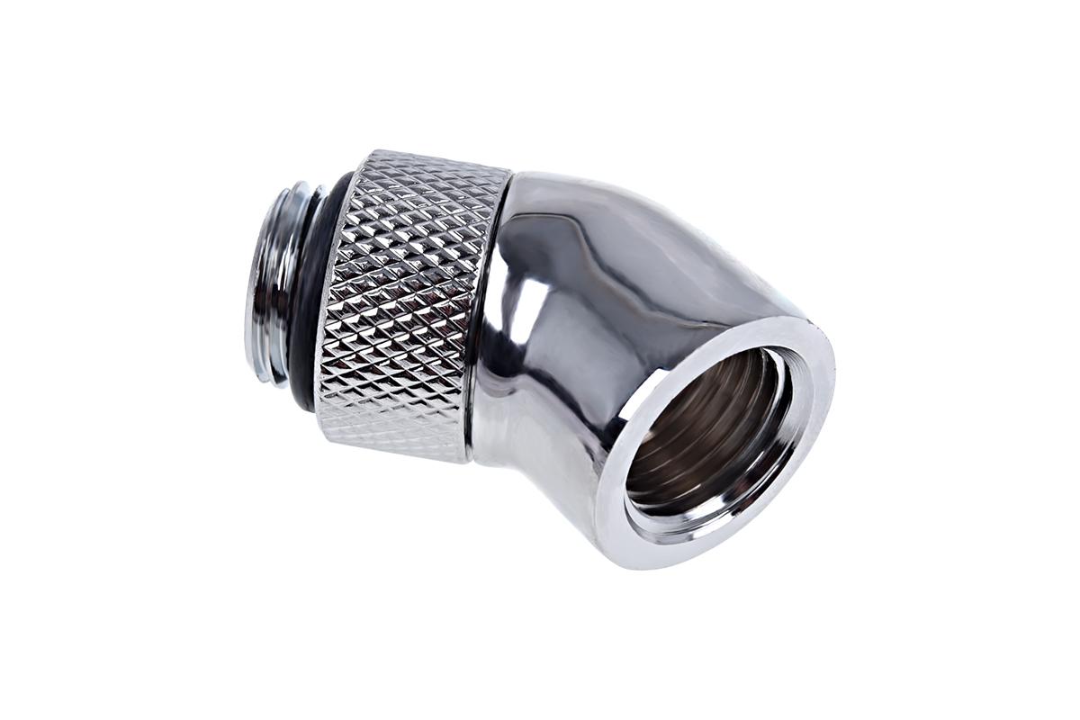 Фитинг Ъглов адаптер Alphacool Eiszapfen, 45°, G1/4 външна към G1/4 вътрешна резба Nickel