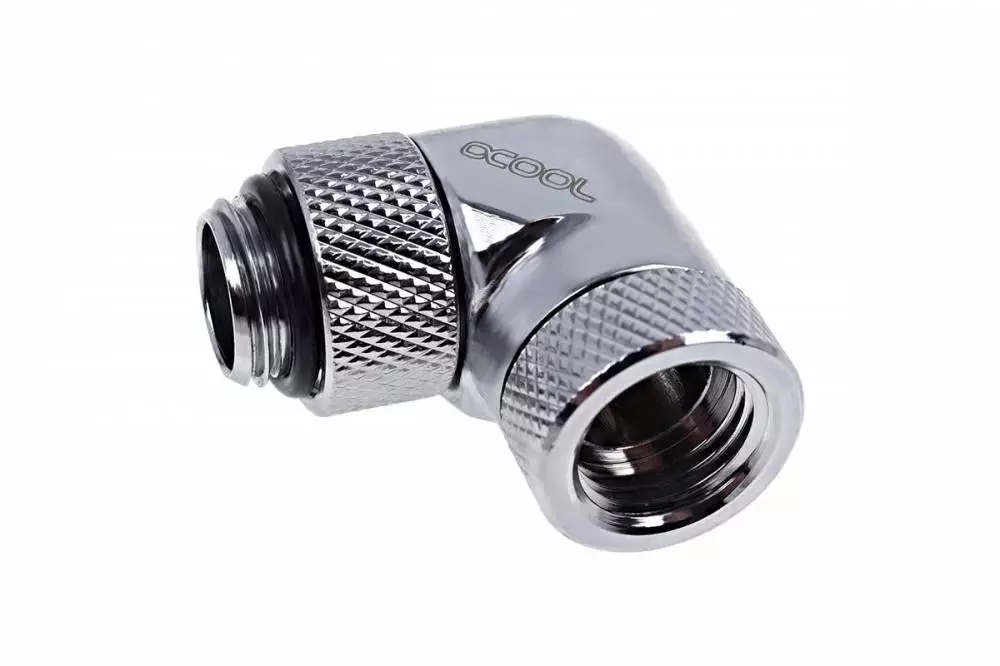 Фитинг Ъглов адаптер Alphacool Eiszapfen, 90°, G1/4 външна към G1/4 вътрешна резба Nickel