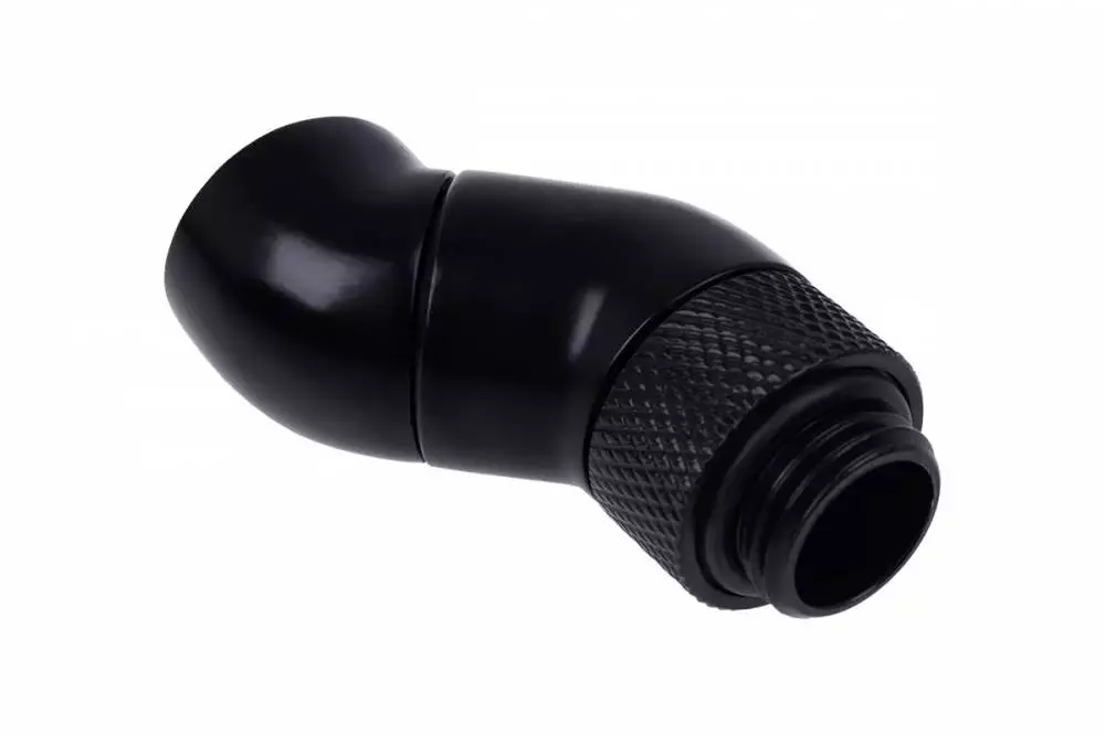 Фитинг Ъглов адаптер Alphacool Eiszapfen, 2 x 45°, G1/4 външна към G1/4 вътрешна резба Black