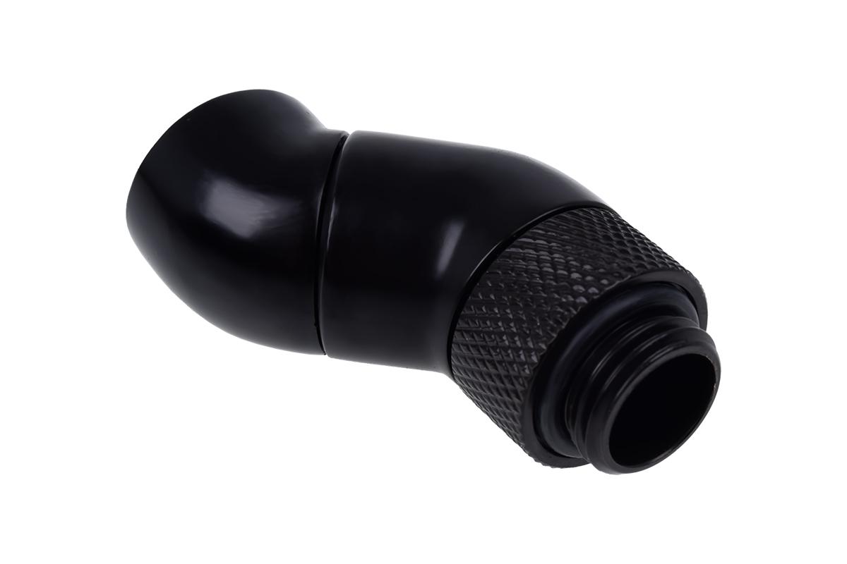 Фитинг Ъглов адаптер Alphacool Eiszapfen, 2 x 45°, G1/4 външна към G1/4 вътрешна резба Black