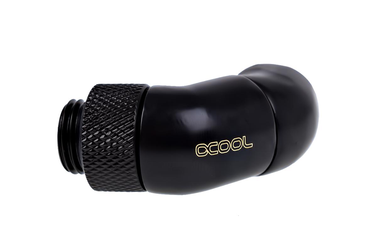 Фитинг Ъглов адаптер Alphacool Eiszapfen, 2 x 45°, G1/4 външна към G1/4 вътрешна резба Black
