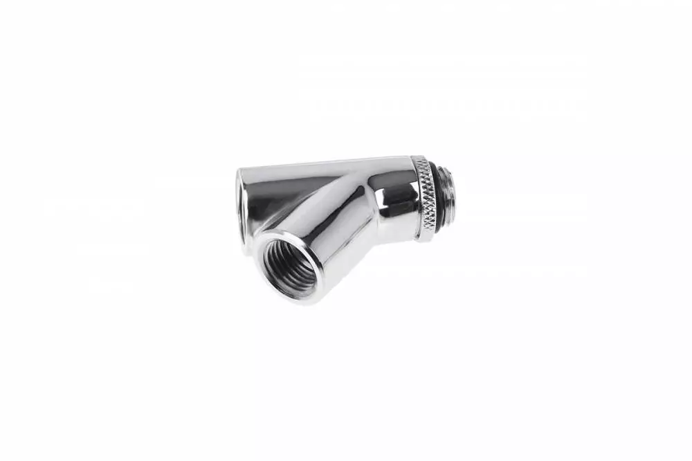 Raccord Y-connecteur Alphacool Eiszapfen, Rotatif, 45°, G1/4 externe vers 2 x G1/4 interne filetage Nickel